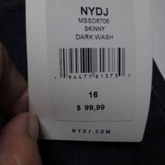 NWT NYDJ womens BLUE denim JEANS skinny DARK WASH high waist STRETCH size 16 - Picture 6 of 12